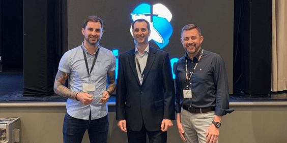 Jamie Lake receiving the Top PaaS Provider Award in 2019