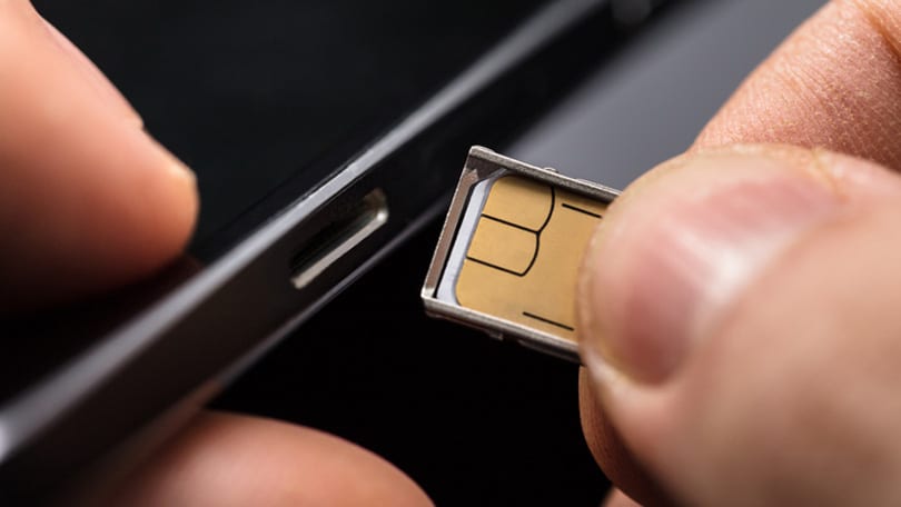 Close up of a SIM card